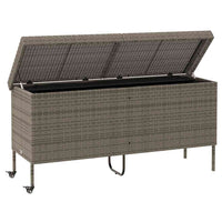 Contenitore da Giardino con Ruote Grigio 160x55x75cm Polyrattan 4103833