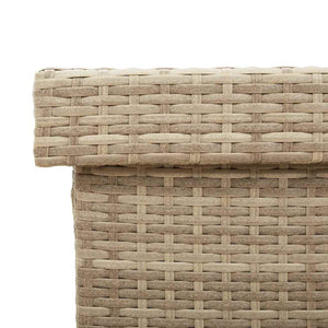 vidaXL Contenitore da Giardino con Ruote Beige 160x55x75 cm Polyrattan