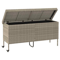 Contenitore da Giardino con Ruote Grigio Chiaro Polyrattan 4103835