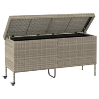 Contenitore da Giardino con Ruote Grigio Chiaro Polyrattan 4103835