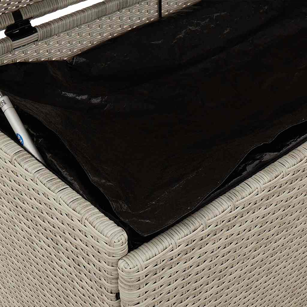 vidaXL Contenitore da Giardino con Ruote Grigio Chiaro Polyrattan