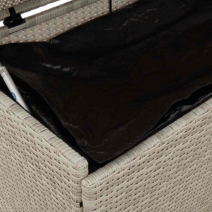 vidaXL Contenitore da Giardino con Ruote Grigio Chiaro Polyrattan