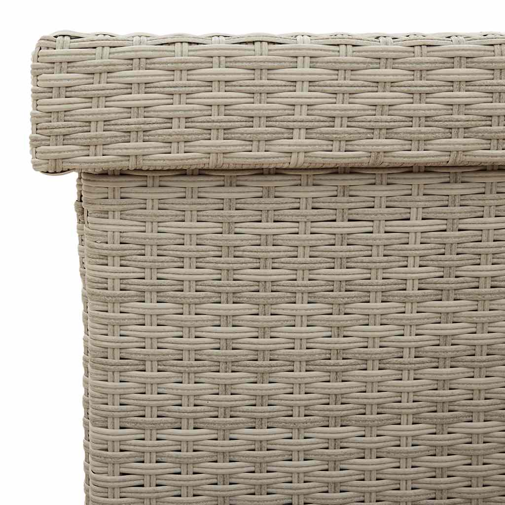 Contenitore da Giardino con Ruote Grigio Chiaro Polyrattan 4103835