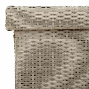 Contenitore da Giardino con Ruote Grigio Chiaro Polyrattan 4103835