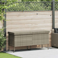 vidaXL Contenitore da Giardino con Ruote Grigio Chiaro Polyrattan