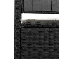 vidaXL Panca Portaoggetti da Giardino con Cuscino in Polyrattan Nero
