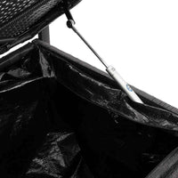 vidaXL Panca Portaoggetti da Giardino con Cuscino in Polyrattan Nero
