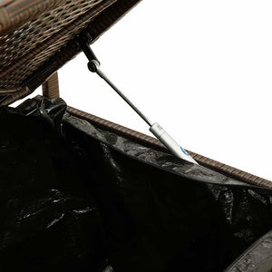 Panca Portaoggetti da Giardino con Cuscino Marrone Polyrattan 4103837