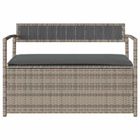 Panca Portaoggetti da Giardino con Cuscino Grigio in Polyrattan 4103838