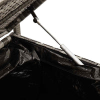 Panca Portaoggetti da Giardino con Cuscino Grigio in Polyrattan