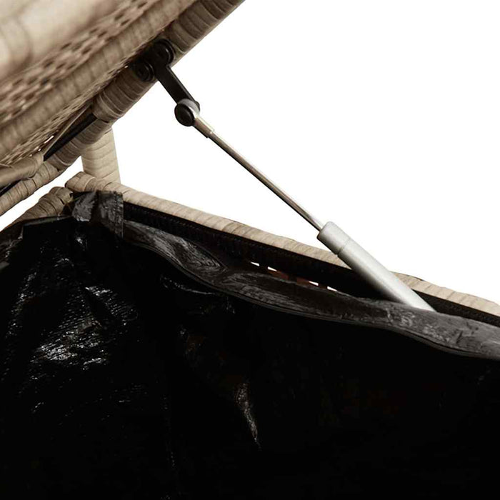 Panca Portaoggetti da Giardino con Cuscino Beige in Polyrattan