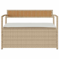 Panca Portaoggetti da Giardino con Cuscino Beige in Polyrattan 4103840