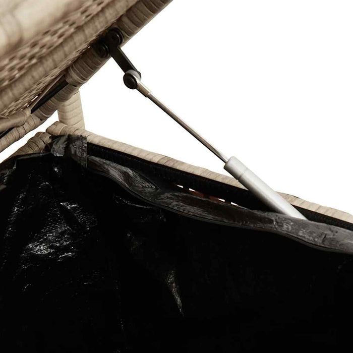 Panca Portaoggetti da Giardino con Cuscino Beige in Polyrattan 4103840