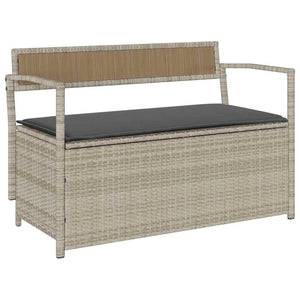 Panca Portaoggetti da Giardino con Cuscino in Polyrattan 4103841