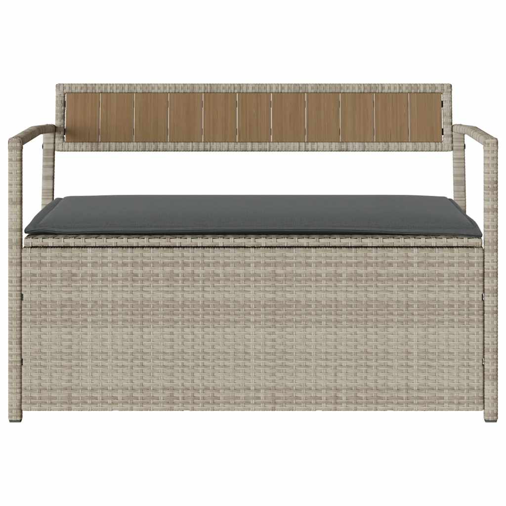 Panca Portaoggetti da Giardino con Cuscino in Polyrattan 4103841