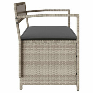Panca Portaoggetti da Giardino con Cuscino in Polyrattan 4103841