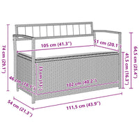 Panca Portaoggetti da Giardino con Cuscino in Polyrattan 4103841