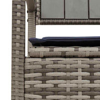 Panca Portaoggetti da Giardino con Cuscino Grigio in Polyrattan 4103843