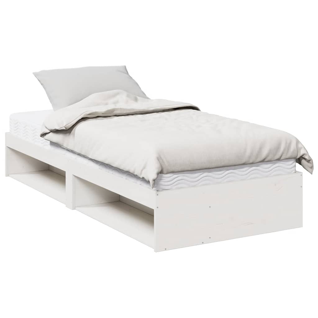 vidaXL Dormeuse con Materasso Bianco 100x200 cm Legno Massello Pino