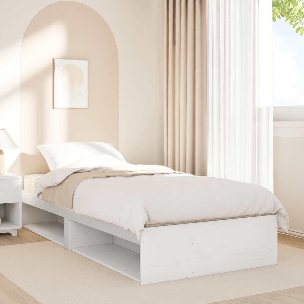 vidaXL Dormeuse con Materasso Bianco 100x200 cm Legno Massello Pino