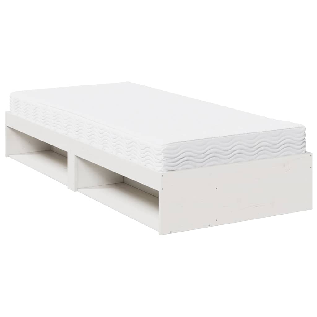 vidaXL Dormeuse con Materasso Bianco 100x200 cm Legno Massello Pino