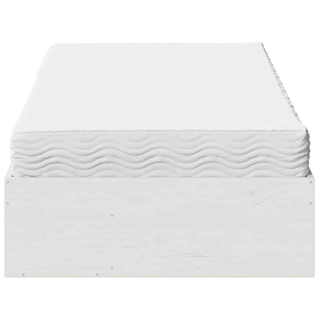 vidaXL Dormeuse con Materasso Bianco 100x200 cm Legno Massello Pino