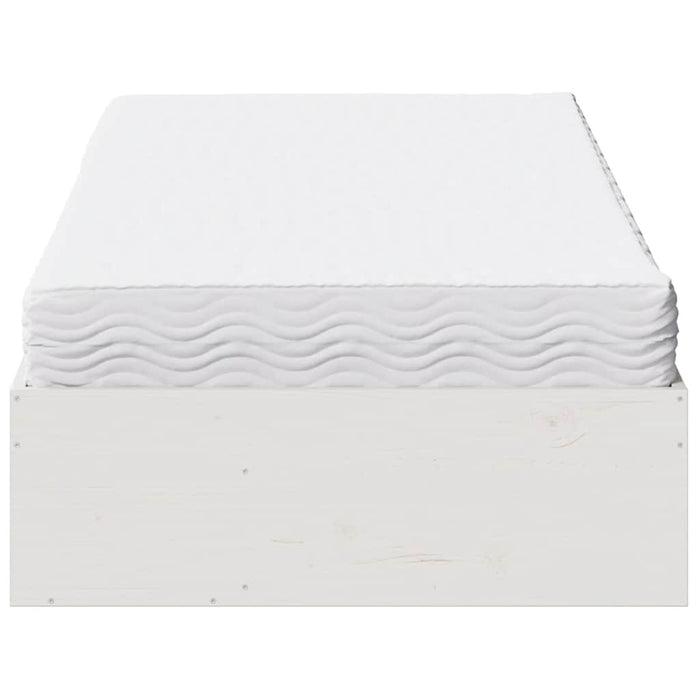vidaXL Dormeuse con Materasso Bianco 100x200 cm Legno Massello Pino