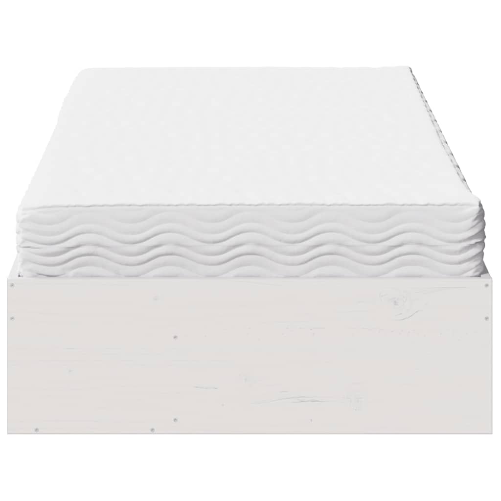 Dormeuse con Materasso Bianca 90x200 cm Legno Massello Pino 3324596