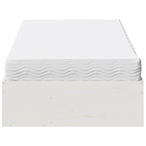 Dormeuse con Materasso Bianca 80x200 cm Legno Massello di Pino 3324599
