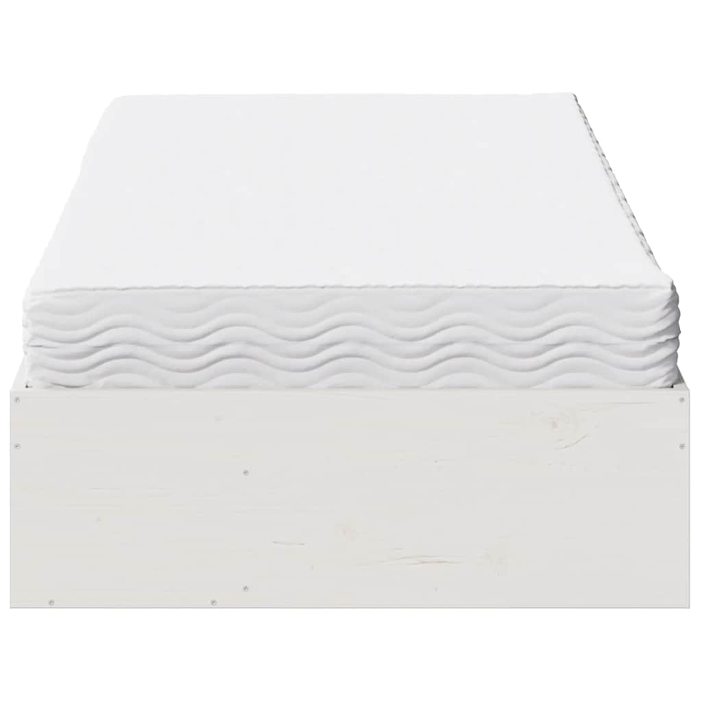 Dormeuse con Materasso Bianca 90x190 cm Legno Massello di Pino 3324602