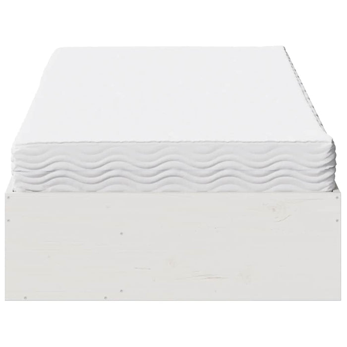 Dormeuse con Materasso Bianca 90x190 cm Legno Massello di Pino 3324602
