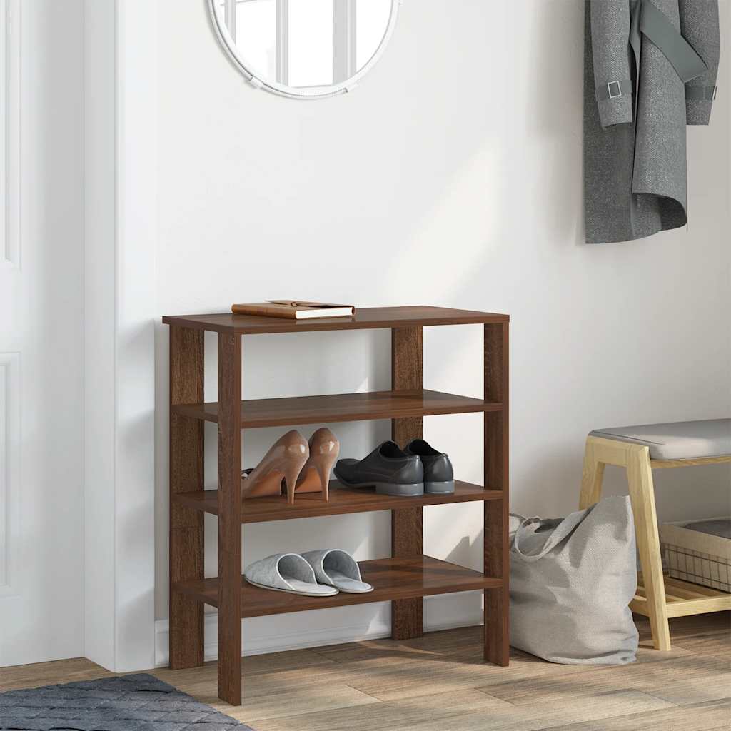 Scarpiera Rovere Marrone 61x32x70 cm in Legno Multistrato 859848
