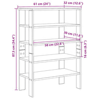 Scarpiera Nera 61x32x87,5 cm in Truciolato 859852