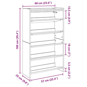 Scarpiera Rovere Artigianale 60x25x100 cm in Truciolato 859877