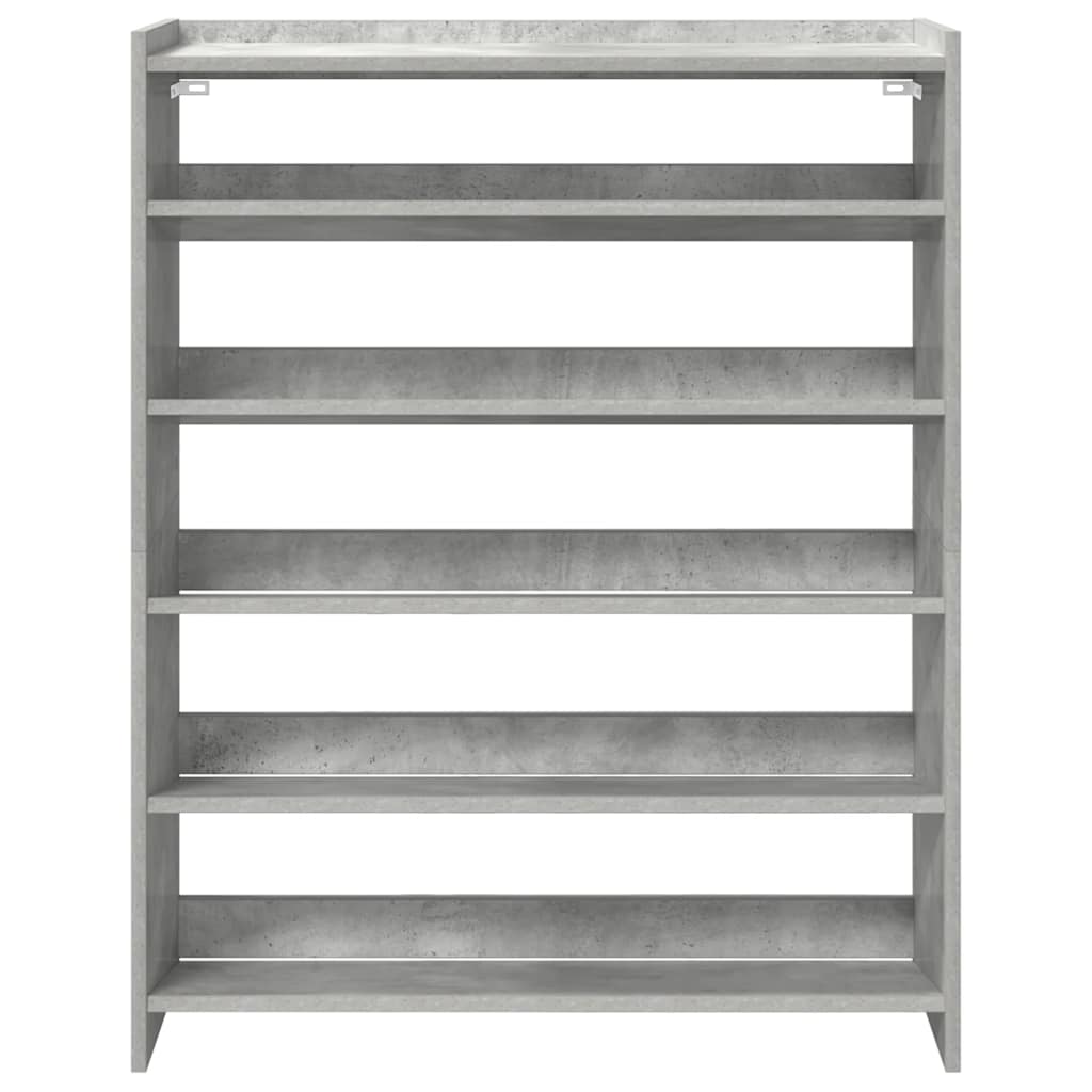 Scarpiera Grigio Cemento 80x25x100 cm in Legno Multistrato