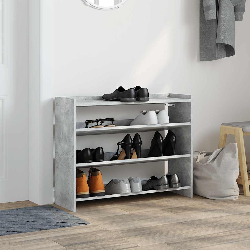 Scarpiera Grigio Cemento 80x25x62 cm in Legno Multistrato 859917