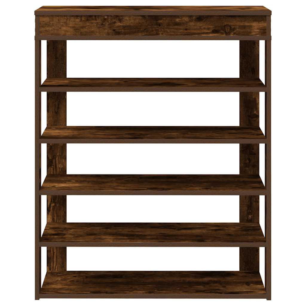 Scarpiera Rovere Fumo 80x30x98 cm in Legno Multistrato 859936