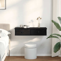 vidaXL Scaffale a Parete con Cassetti Nero 80x31x17 cm in Truciolato