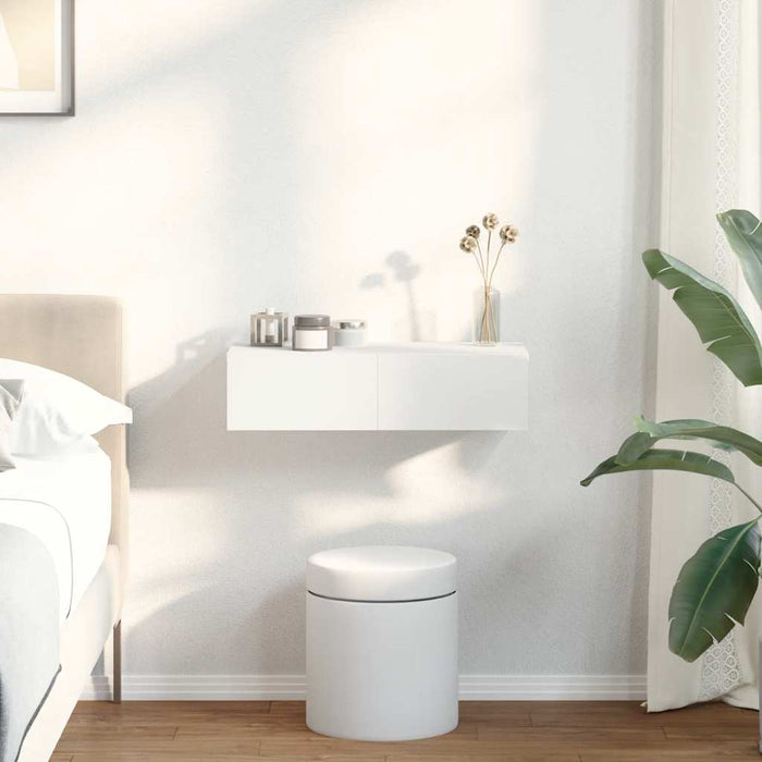 Scaffale a Parete con Cassetti Bianco 60x26,5x15 cm Truciolato