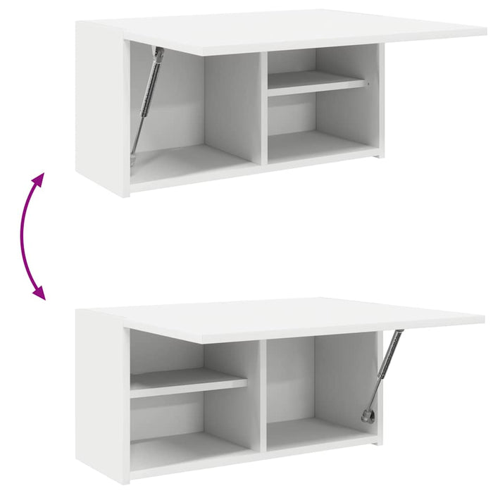 Mobile da Bagno a Parete Bianco 60x25x30cm in Legno Multistrato 860058