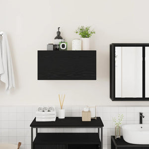 Mobile da Bagno a Parete Nero 60x25x30 cm in Legno Multistrato 860059
