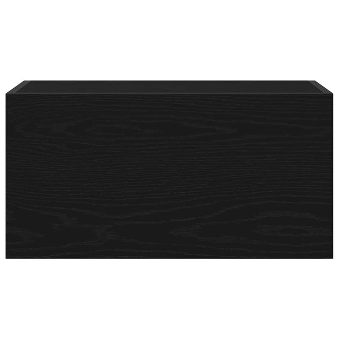 Mobile da Bagno a Parete Nero 60x25x30 cm in Legno Multistrato