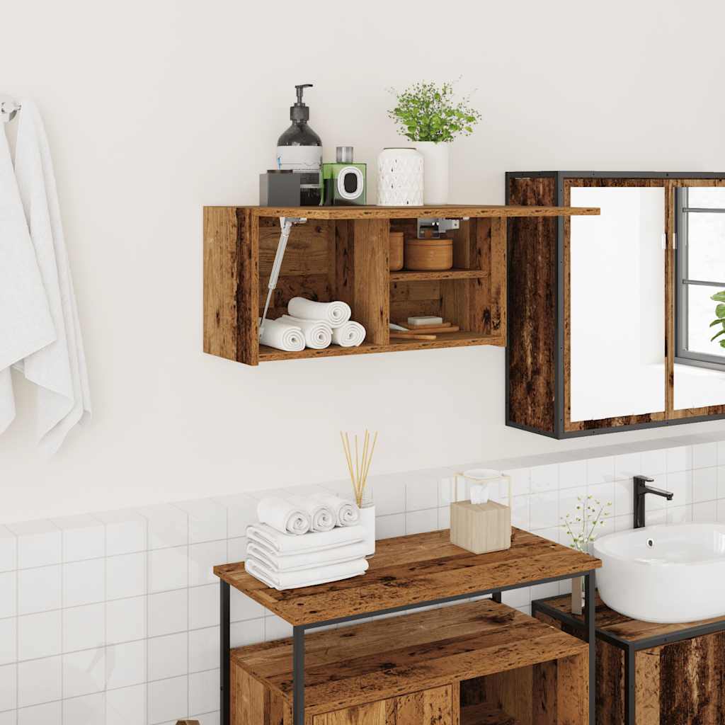 Mobile da Bagno Legno Antico 60x25x30 cm in Legno Multistrato