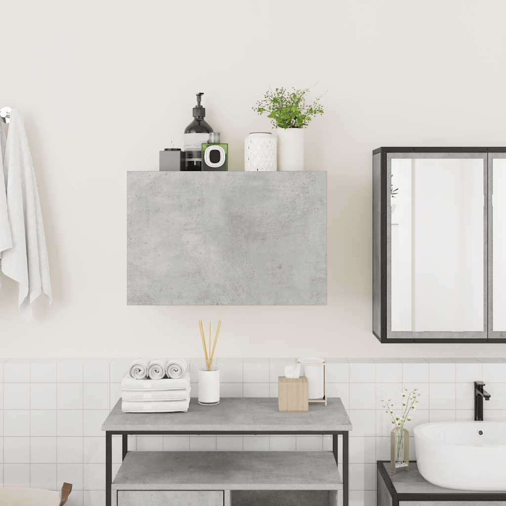 Armadietto da Bagno Grigio Cemento 60x25x40 cm in Truciolato 860070