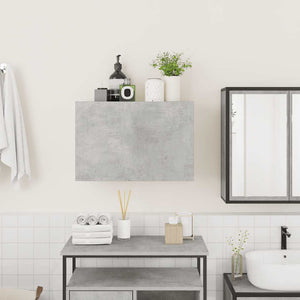 Armadietto da Bagno Grigio Cemento 60x25x40 cm in Truciolato