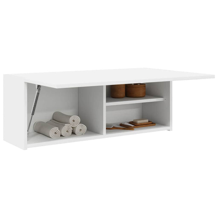 Mobile da Bagno a Parete Bianco 80x25x30cm in Legno Multistrato 860076