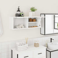 vidaXL Mobile da Bagno a Parete Bianco 80x25x30cm in Legno Multistrato