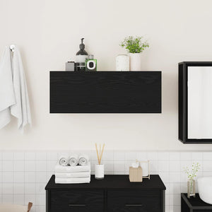 vidaXL Mobile da Bagno a Parete Nero 80x25x30 cm in Legno Multistrato