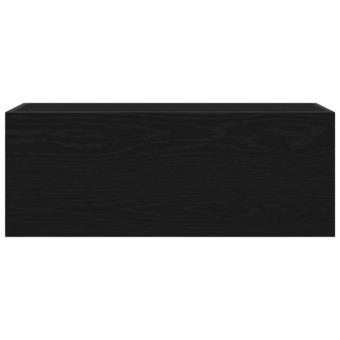 vidaXL Mobile da Bagno a Parete Nero 80x25x30 cm in Legno Multistrato