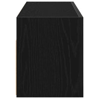 vidaXL Mobile da Bagno a Parete Nero 80x25x30 cm in Legno Multistrato